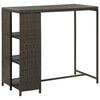vidaXL Table de bar avec rangement Marron 120x60x110 cm R&eacute;sine tress&eacute;e