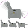 vidaXL Fauteuil inclinable de massage &eacute;lectrique gris clair tissu