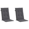 vidaXL Coussins de chaise de jardin &agrave; dossier haut lot de 2 anthracite