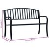vidaXL Banc de jardin 125 cm Noir Acier