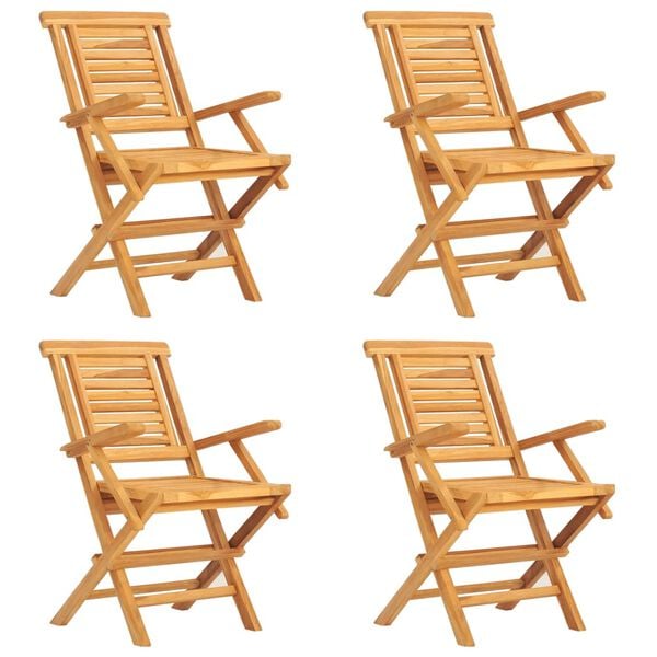 vidaXL Ensemble &agrave; manger de jardin 5 pcs Bois de teck massif