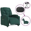 vidaXL Fauteuil inclinable de massage &eacute;lectrique vert fonc&eacute; tissu