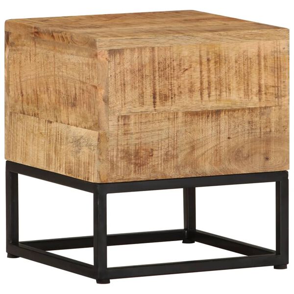 vidaXL Table d'appoint 30x30x33 cm Bois de manguier brut