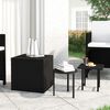 vidaXL Tables d'appoint de jardin 3 pcs noir r&eacute;sine tress&eacute;e