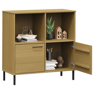 vidaXL Bibliothèque avec pieds en métal Marron 90x35x90,5 cm Bois OSLO