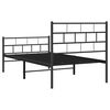 vidaXL Cadre de lit m&eacute;tal sans matelas avec pied de lit noir 100x190cm