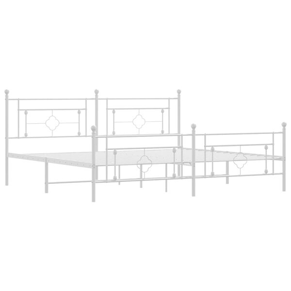 vidaXL Cadre de lit m&eacute;tal sans matelas et pied de lit blanc 193x203 cm