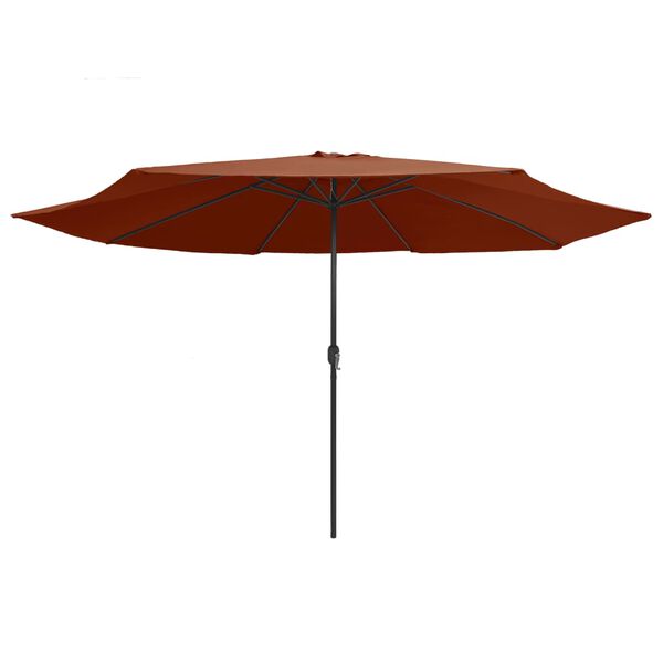 vidaXL Parasol de jardin avec mât en métal 390 cm terre cuite