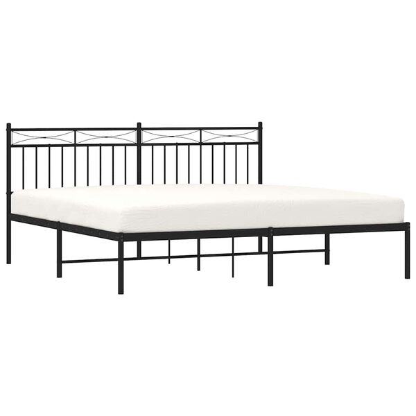 vidaXL Cadre de lit m&eacute;tal sans matelas avec t&ecirc;te de lit noir 183x213cm