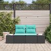 vidaXL Canap&eacute; de jardin avec coussin 184 x 62 x 69 cm polyrotin