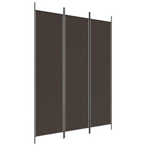 vidaXL Cloison de s&eacute;paration 3 panneaux Marron 150x200 cm Tissu