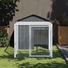 vidaXL Cage &agrave; poulets avec enclos Anthracite 117 x 201 x 123 cm Acier galvanis&eacute;