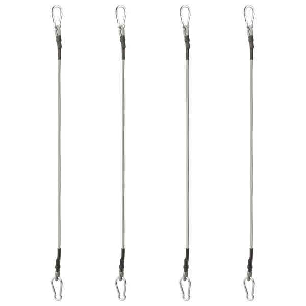 vidaXL Cordes avec mousqueton 4 pcs Caoutchouc