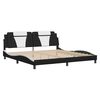 vidaXL Cadre de lit Viana sans matelas noir et blanc 193x203 cm similicuir