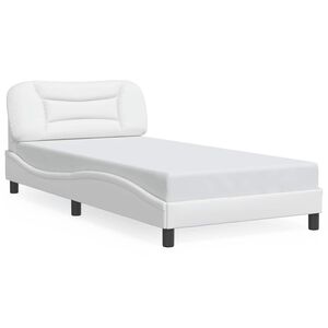 vidaXL Cadre de lit sans matelas Hvar blanc 100x190 cm similicuir