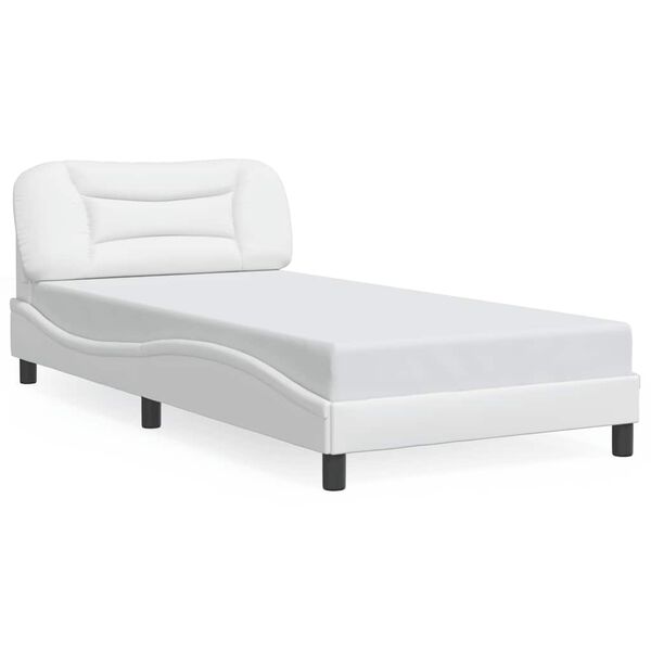 vidaXL Cadre de lit sans matelas Hvar blanc 100x190 cm similicuir