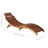 vidaXL Chaise longue avec table Bois d'acacia massif Marron