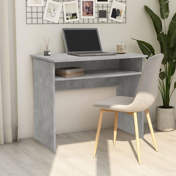 vidaXL Bureau Gris b&eacute;ton 90x50x74 cm Bois d'ing&eacute;nierie