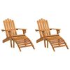 vidaXL Chaises Adirondack de jardin repose-pieds lot de 2 Bois acacia