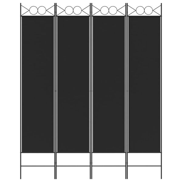 vidaXL Cloison de s&eacute;paration 4 panneaux Noir 160x200 cm Tissu