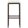 vidaXL Ensemble de bar de jardin 3 pcs marron bois massif acacia rotin