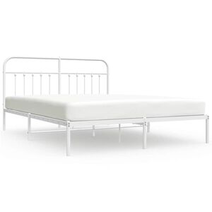 vidaXL Cadre de lit métal sans matelas et tête de lit blanc 183x213 cm