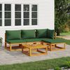 vidaXL Salon de jardin 5 pcs avec coussins vert bois massif