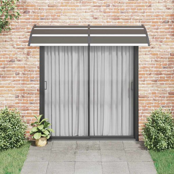 vidaXL Auvent de porte Noir 240x100 cm PC