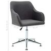 vidaXL Chaise pivotante de bureau Gris foncé Tissu
