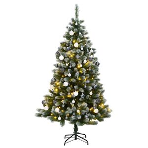 vidaXL Sapin de No&euml;l artificiel articul&eacute; 300 LED et boules 210 cm