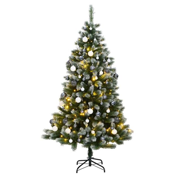 vidaXL Sapin de No&euml;l artificiel articul&eacute; 300 LED et boules 210 cm