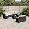 vidaXL Salon de jardin 10 pcs avec coussins noir r&eacute;sine tress&eacute;e