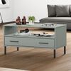 vidaXL Table basse avec pieds en métal Gris 85x50x45 cm Bois OSLO