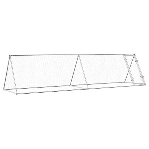 vidaXL Cage pour poules argent&eacute; 400x105x91 cm acier galvanis&eacute;