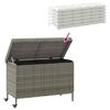 vidaXL Boîte de rangement de jardin et roues gris résine tressée