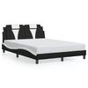 vidaXL Cadre de lit Viana avec LED sans matelas noir blanc 137x190 cm