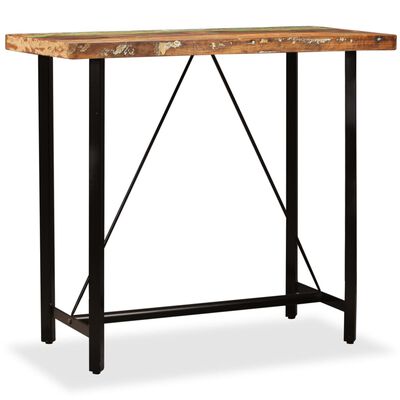 vidaXL Table de bar Bois massif de récupération 120x60x107 cm
