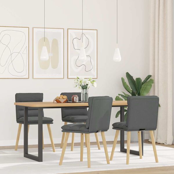vidaXL Chaises à manger lot de 4 gris foncé tissu