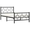 vidaXL Cadre de lit métal sans matelas et pied de lit noir 100x200 cm