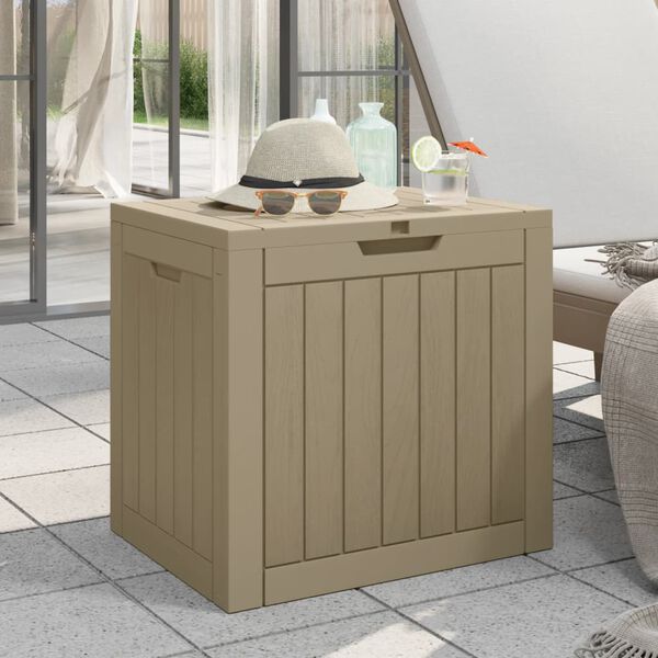 vidaXL Bo&icirc;te de stockage de jardin gris 55,5x43x53 cm polypropyl&egrave;ne