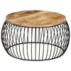 vidaXL Table basse Ø68 cm Bois de manguier brut