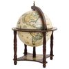 vidaXL Support à vin bar forme globe Marron Bois d'eucalyptus massif