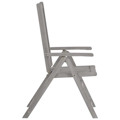 vidaXL Chaises inclinables de jardin lot de 3 Gris Bois solide acacia