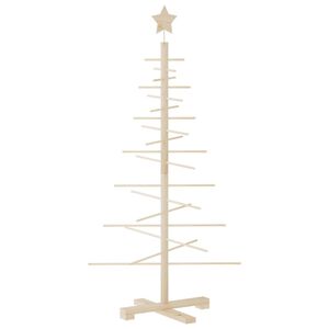 vidaXL Arbre de No&euml;l en bois pour d&eacute;coration 125 cm bois massif de pin
