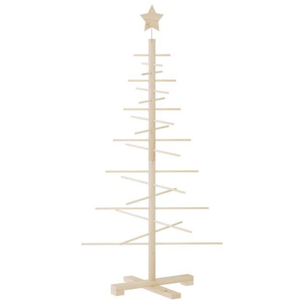 vidaXL Arbre de No&euml;l en bois pour d&eacute;coration 125 cm bois massif de pin