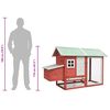 vidaXL Poulailler Rouge 170x81x110 cm Bois de pin massif et sapin