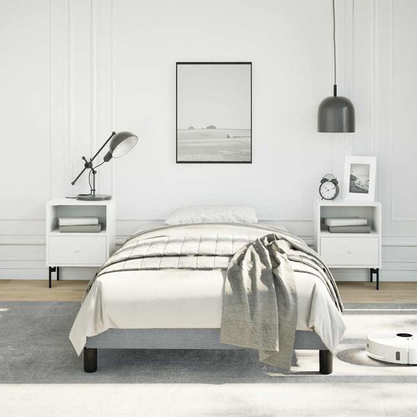 vidaXL Cadre de lit gris clair 100x203 cm tissu