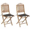 vidaXL Chaises pliables de jardin lot de 2 avec coussins Bambou