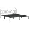 vidaXL Cadre de lit m&eacute;tal sans matelas avec t&ecirc;te de lit noir 193x203cm