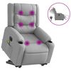 vidaXL Fauteuil inclinable de massage &eacute;lectrique gris clair tissu